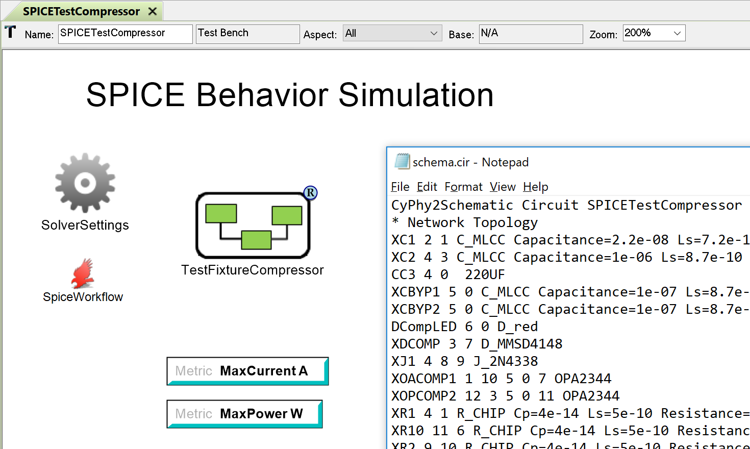 SPICE Analysis Generated by CyPhy2Schematic Interpreter